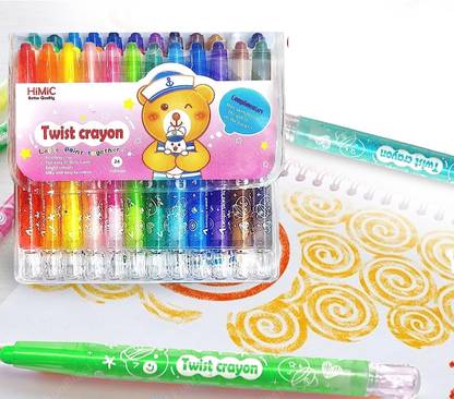 CrazyBuy Twisted Crayons with mini book Learning while Playing Art For Kids 24 pc set