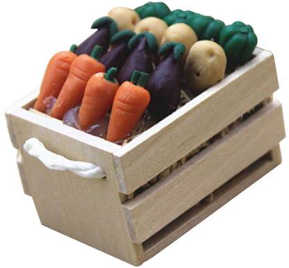Lyla 1/6 1/12 Scale Miniature A Basket of Assorted Vegetables Dollhouse Kitchen Acces