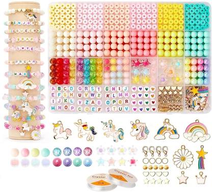 Tendula Unicorn Jewelry Making Kit for Girls, DIY Bracelet Necklace Pendant Making Beads