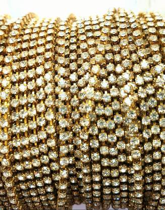 SK ART GALLERY Crystal white stone chain 2mm for jewellery making-10 meters pkt