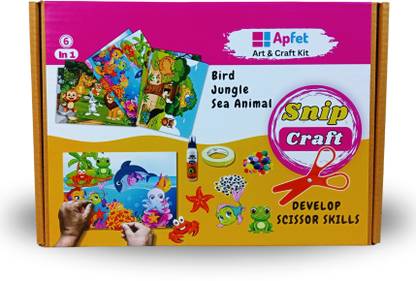 Apfet 3D Craft Kit Bird, Jungle, Sea Animal Theme 6-in-1 DIY