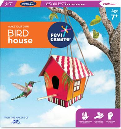Fevicreate Make Your Own Bird House |DIY Art ,Craft Set for 7 Years & Above Kids
