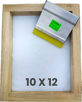 RM Screen Printing Frame with Attached Mesh 10X12 Inch + 4 Inch Squeeze Blade