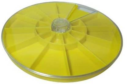 HAMMER MAN Plastic Tray Round Container / Rotating Lid with Opening / Jewelry Lid Tray