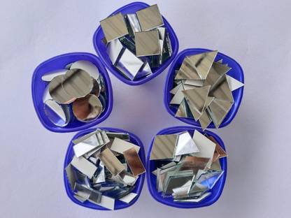 VINAYAK GALLERY Big Size Mirror kit lippan Art All Craft Work (Size=1x1 inch) (Pack Of 150Pcs)