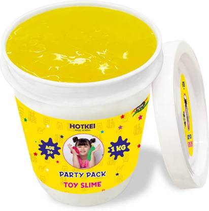 HOTKEI 1 Kg Yellow Slime DIY Slimy Clay Gel Jelly Putty Toy Slime for Boys Girls & Kids