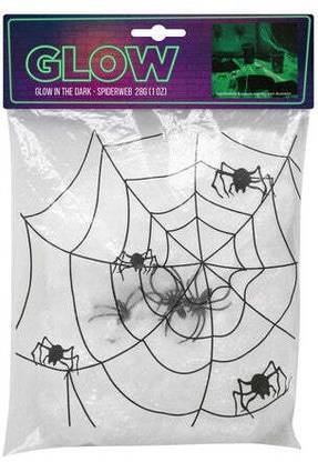 ITSY Bitsy Glow in Dark Spider Web With 3 Spiders 28gm