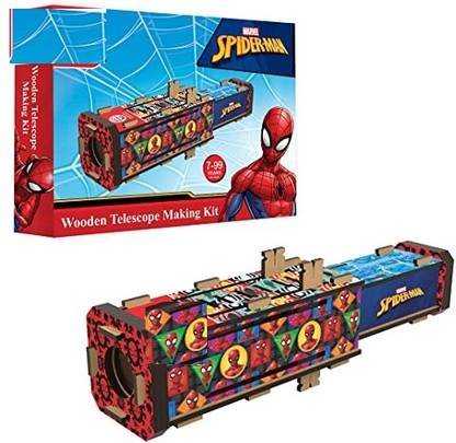 zokato Wooden Telescope Making Kit Spider Man Theme DIY Activity Toy kit for Kids