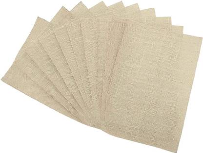 ASIAN HOBBY CRAFTS Natural Jute A4 Size Sheets Burlap with Glitter-Sheets - 10-Sheets