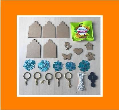 the brown box Fridge Magnet Making Kit - DIY Lippan Keychain and Bag Tag Kit