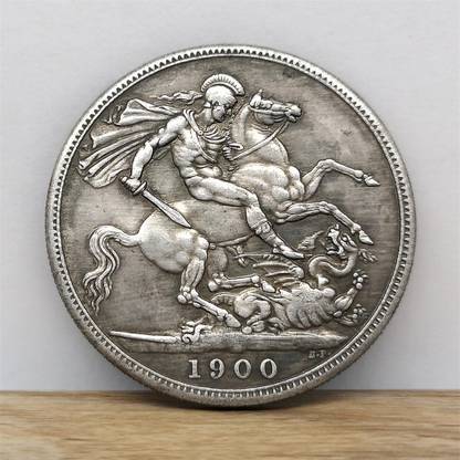 Lyla Brass Commemorative Coin 1900 Queen Victoria British Horse Sword Knight