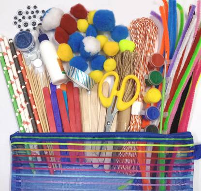 INDIKONB 15 in 1 Art and Craft Kit with Craft Supplies Set Craft Materials Items for Kids