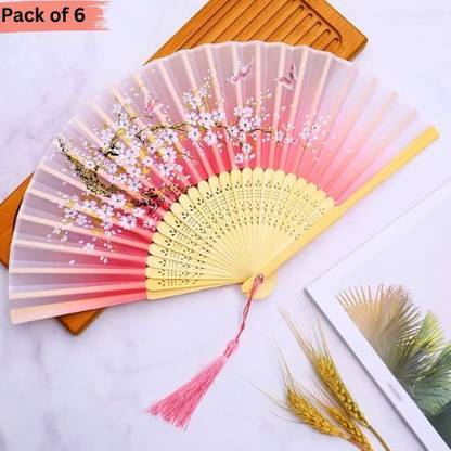 AMACO Wooden Hand Chinease/Japanese fan Handmade Bamboo Hand Held Fan AW 343