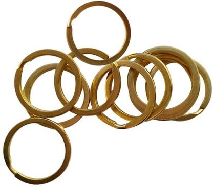 Lyla 10 Pieces Brass Flat Round Split Key Chain Rings Key Holder Craft 30mm