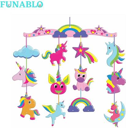 FUNABLO Unicorn Stencil Art Wooden 2 in 1 DIY Craft Kit for Kids 5+