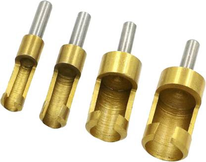 Lyla 4pcs/set Shank Titanium Barrel Cork Drill Plug Cutter Drill Bit Bored Hole Handy