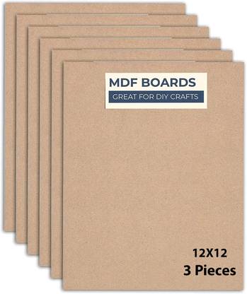 MM classic 3 Piece A4 Size 12x12 Inch MDF Boards for Art and Craft, Wood MDF Sheets(6mm)