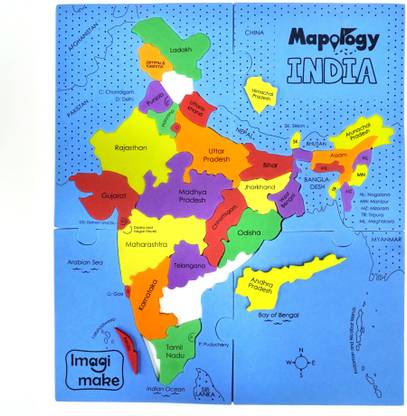 Imagimake Mapology -States of India Map Puzzle-Educational Toy & Learning Aid- 4 Years+