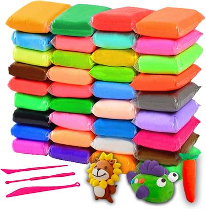 Shami Soft Modelling Bouncing Magic Air Try Clay with Tools for Kids 12 Pcs Art Clay