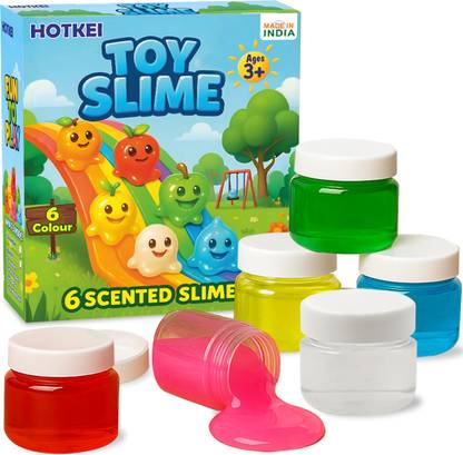 HOTKEI (SET OF 6 Slime) Scented Toy Slime Clay Jelly Set Kit Toys for Kids Boys Girls Multicolor Putty Toy