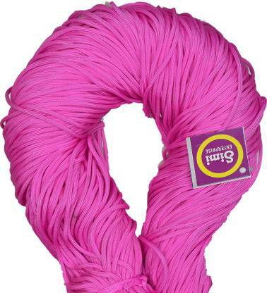 Simi Enterprise Macrame Pink Braided Cord Thread Nylon knot Rope sturdy cording, mildew resistant DIY 3 mm 125 m for Jewelry Making, Bags & art craf T U SM-VV