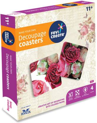 Fevicreate Make Your Own Decoupage Coaster, DIY Decoupage Art & Craft Kit