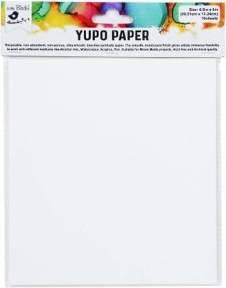 LITTLE BIRDIE Alcohol Ink Yupo Paper White 6.5 x 6 in 10 sheets Acid free and Archival quality