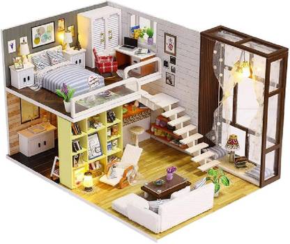 Lyla 1/24 DIY Handicraft Miniature Project Wooden Modern City House with LED Light Ki
