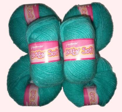 Vardhman Wool Baby Soft Wool Hand Knitting Soft Fingering Crochet Hook 6 pcs (150gms) Teal