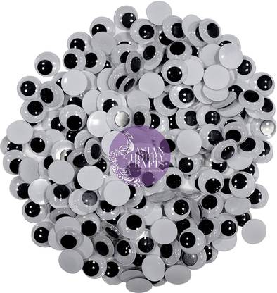 ASIAN HOBBY CRAFTS Googly Moving Eyes, Black/White (200 Pieces, 8mm)