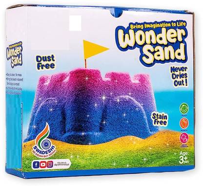 zokato Wonder Sand 1000 Grams for Play. Kids Play Sand Clay Set - Non-Toxic, Soft,