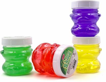 333MART Neon Glitter Slime Kit Soft Non-Toxic For Boys Girls 5+ Age Each 100ml Pack of 4