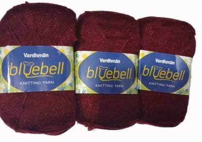 Vardhman Wool Bluebell 300 gm Wool Ball Hand Knitting Wool & Art Craft Soft Fingering Crochet Hook Yarn Needles Acrylic Knitting Yarn Thread Dyed(100gm Each)