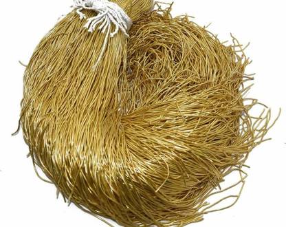 KHUSHA CREATIONS Zardosi Spring (Dabka) French Metallic Wire for embroidery & Jewellery Making (Golden Color ; 50 Grams) / Nakashi For Aari