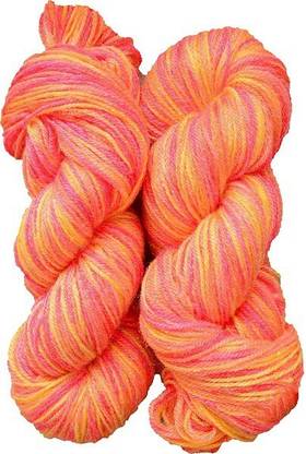 Oswal wool Knitting Yarn Wool, Multi Orange 300 gm Woolen Crochet Yarn Thread. Best Used with Knitting Needles, Crochet Needles. Wool Yarn for Knitting. Best Woolen Thread.