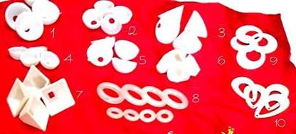 GOELX Silk Thread Jhumka Base - Pack of 10 Different Shapes