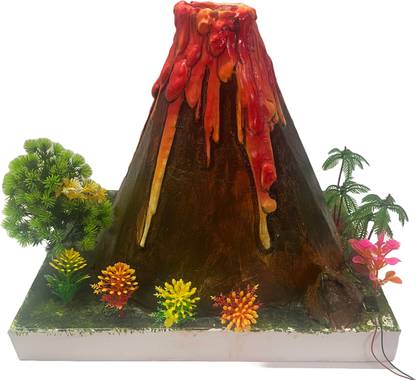 komodo craft 3D DIY Volcano Science Project Kit with LED Eruption Effect, 37 x 21 cm