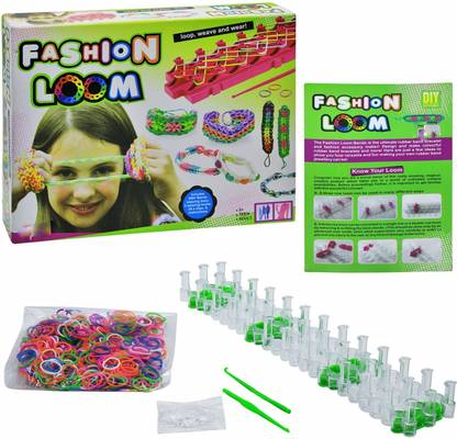 SARASI Fashion Loom, Loop, Weave & Wear (600+ Bands Weaving Loom, 2 Hooks, 24 S Clips)