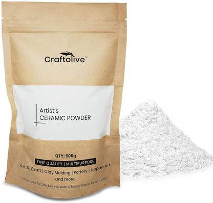 Craftolive White Fine Quality Ceramic Powder for Arts & Crafts, DIY & Multipurpose
