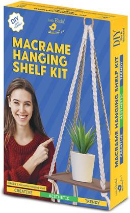 LITTLE BIRDIE DIY Macrame Hanging Shelf Kit 1Box