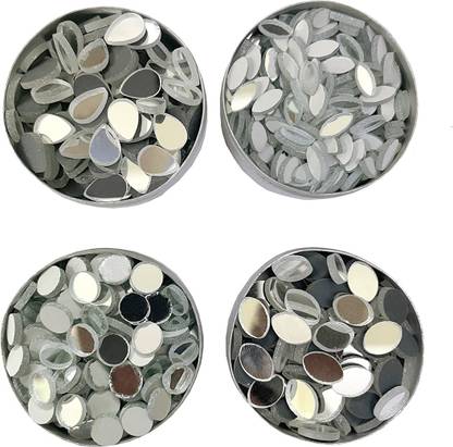 EmbroideryMaterial.com Craft Shisha Mirror Combo of 4 Shapes 1000 Pieces Grinded For Smooth Edges