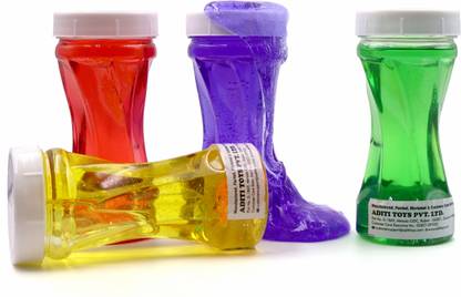 Aditi Toys Neon Slime Kit Soft Non-Toxic For Boys Girls 5+ Age Each 150ml (Pack of 4)