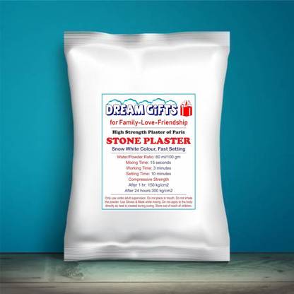Dream Gifts High Strength Plaster of Paris / Stone Powder (Snow White, Fast Setting) 450 Gms