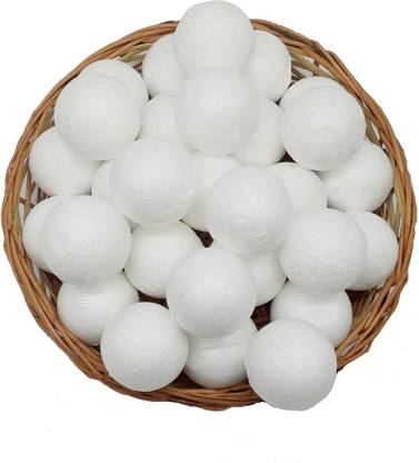 PRANSUNITA 24 Pcs Craft Styrofoam White Smooth Balls for DIY Crafts & Solar System Models