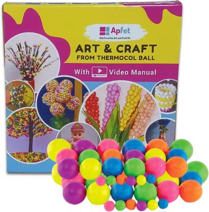 Apfet Art and Craft From Thermocol Balls DIY Combo Kit for Kids