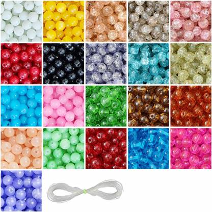 REGLET 735 Pcs Glass Beads for Jewellery Bracelet Making - Art & Craft - 525 Gram - 10