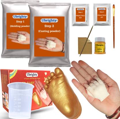 Ubrighty 3D Hand and Foot Casting Kit for Baby (Molding Powder 350gm,Casting 550gm)