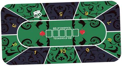 Lyla 47x24'' Poker Table Layout Portable Gambling Tabletop Mat Non-slip Craps Pad