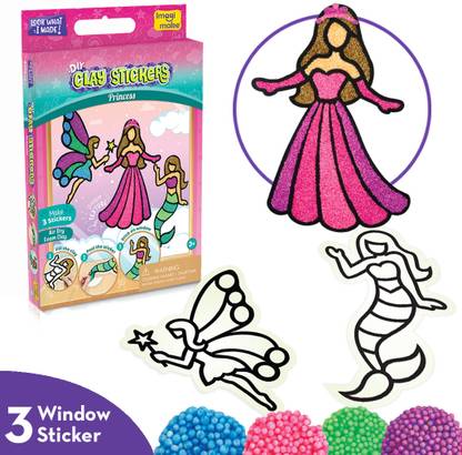 Imagimake Clay Stickers: Princess | Create 3 Unique DIY Stickers using Air Dry Clay
