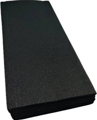 90 Degree 6 pcs Stretchable Non Tearable Duplex Crepe Paper Sheet for Craft Flower, Black